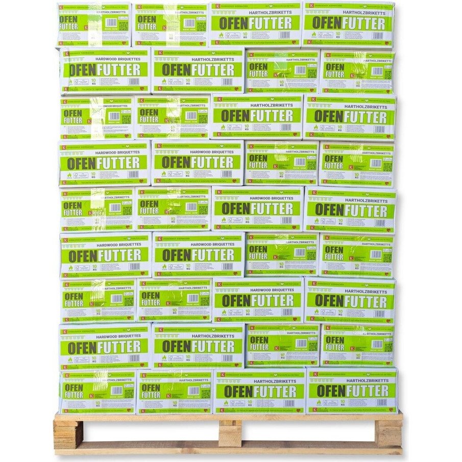Kienbacher Buche & Eiche Holzbriketts – Nestro mit Zugloch – 96 x 10 kg Palette