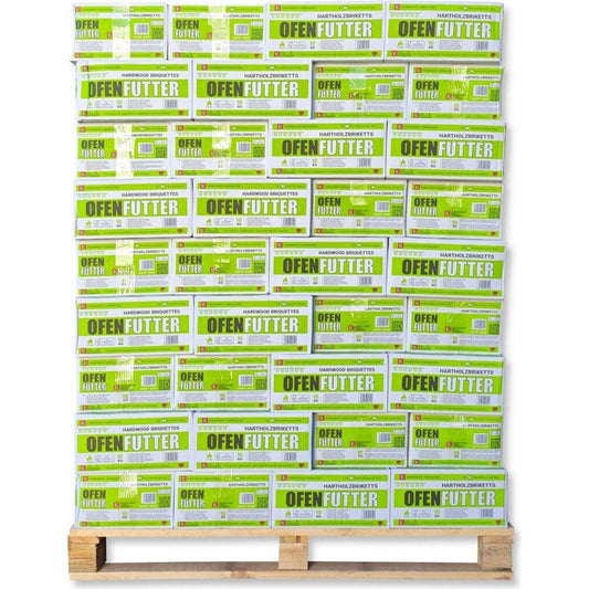 Kienbacher Buche & Eiche Holzbriketts – Nestro mit Zugloch – 96 x 10 kg Palette