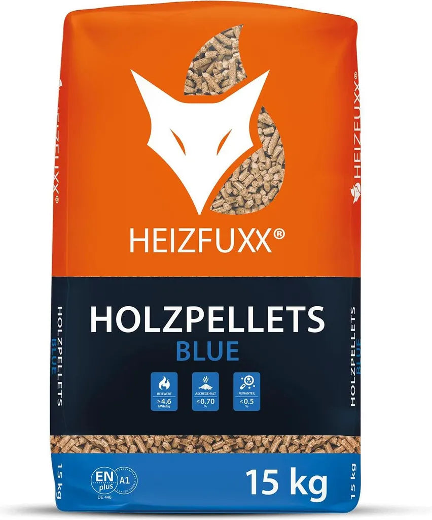 Heizfuxx Holzpellets Blue 15kg x 65 Sack 975kg Palette